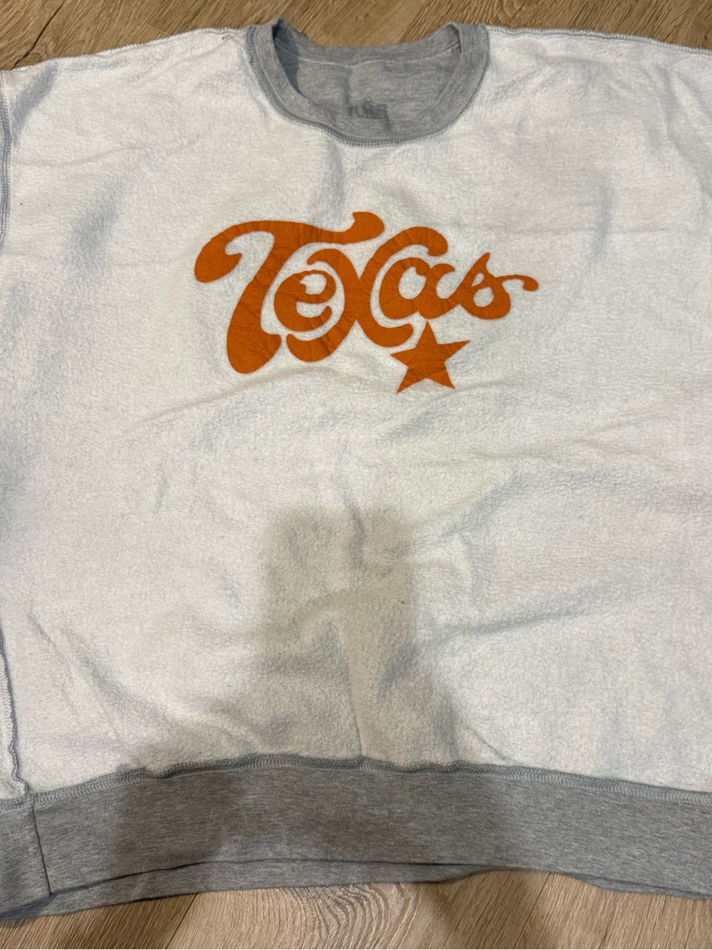 Womens Grey Sweatshirt with Orange 'Texas' Logo